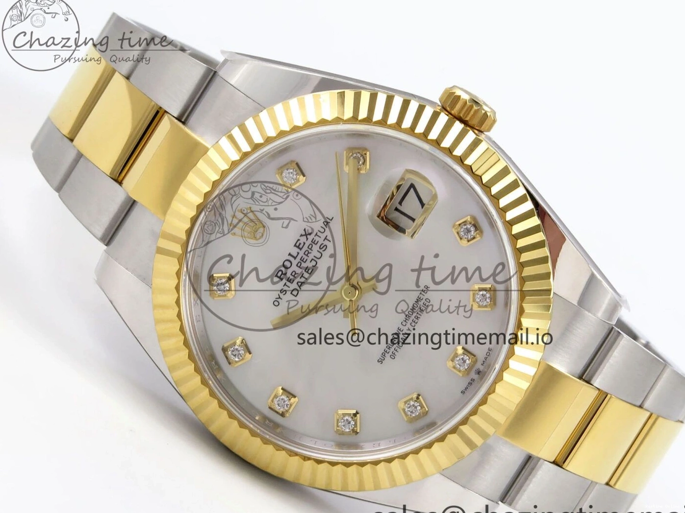 0117 DateJust 41 SS YG ARF 1:1 Best Edition 904L Steel White MOP Dial on Oyster Bracelet SH Sporty 1257